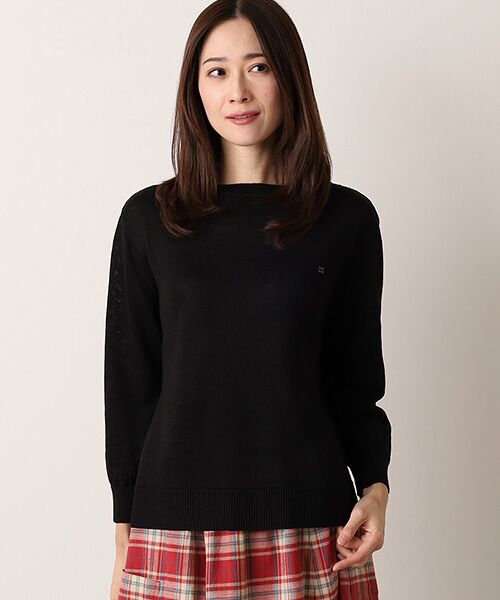 Mademoiselle NON NON / マドモアゼルノンノン ニット・セーター | ユーロリネン天竺 ボートネックニット | 詳細15