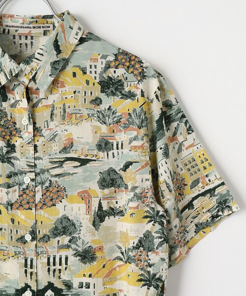Mademoiselle NON NON / マドモアゼルノンノン シャツ・ブラウス | レーヨンプリント CITY SCAPE柄半袖ブラウス | 詳細2