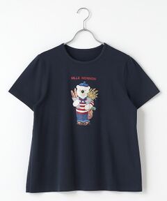 Mademoiselle NON NON / マドモアゼルノンノン Tシャツ | ガス焼き天竺 マルシェベアプリントTシャツ