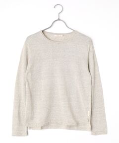 Mademoiselle NON NON / マドモアゼルノンノン ニット・セーター | リネンボーダー＆ムジ クルーネックニットプルオーバー