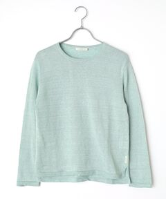 Mademoiselle NON NON / マドモアゼルノンノン ニット・セーター | リネンボーダー＆ムジ クルーネックニットプルオーバー