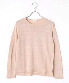 Mademoiselle NON NON / マドモアゼルノンノン ニット・セーター | リネンボーダー＆ムジ クルーネックニットプルオーバー