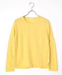 Mademoiselle NON NON / マドモアゼルノンノン ニット・セーター | リネンボーダー＆ムジ クルーネックニットプルオーバー