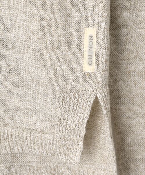 Mademoiselle NON NON / マドモアゼルノンノン ニット・セーター | リネンボーダー＆ムジ クルーネックニットプルオーバー | 詳細1