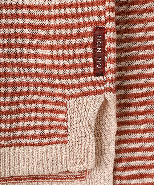 Mademoiselle NON NON / マドモアゼルノンノン ニット・セーター | リネンボーダー＆ムジ クルーネックニットプルオーバー | 詳細5