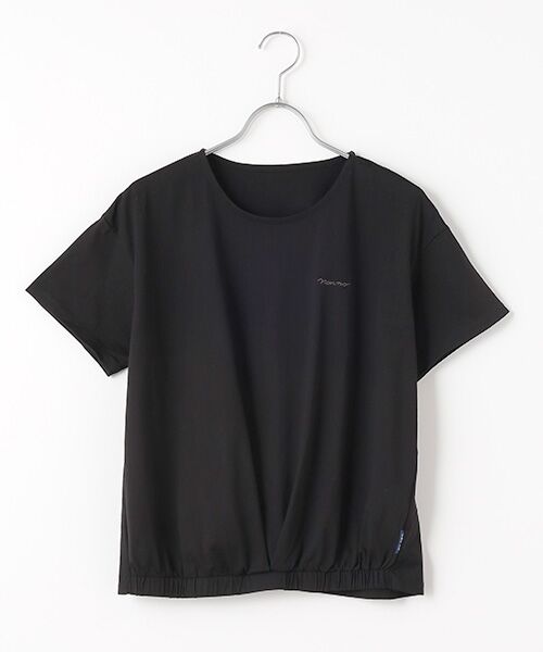 Mademoiselle NON NON/マドモアゼルノンノン ハイゲージライトトリコット デザインTシャツ クロ F Mademoiselle NON NON/マドモアゼルノンノン ハイゲージライトトリコット デザインTシャツ クロ F