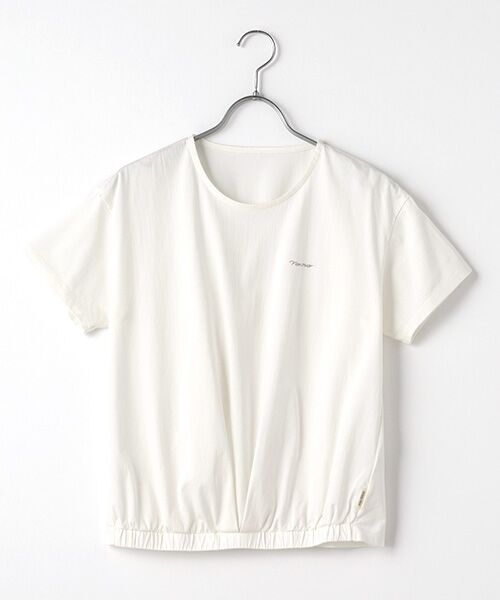 Mademoiselle NON NON/マドモアゼルノンノン ハイゲージライトトリコット デザインTシャツ オフシロ F Mademoiselle NON NON/マドモアゼルノンノン ハイゲージライトトリコット デザインTシャツ オフシロ F