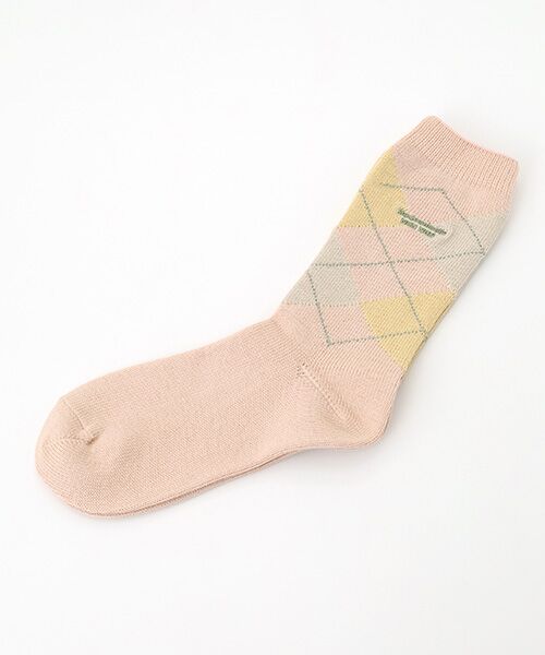 Mademoiselle NON NON/マドモアゼルノンノン 綿コーマ アーガイル全面柄ソックス パールピンク F Mademoiselle NON NON/マドモアゼルノンノン 綿コーマ アーガイル全面柄ソックス パールピンク F