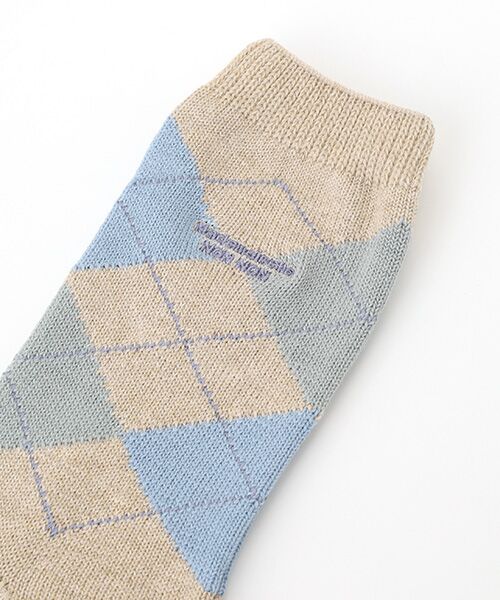 Mademoiselle NON NON / マドモアゼルノンノン ソックス | 綿コーマ アーガイル全面柄ソックス | 詳細1
