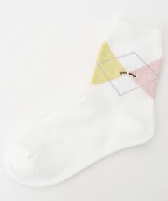 Mademoiselle NON NON / マドモアゼルノンノン ソックス | 綿コーマ アーガイル全面柄ソックス[ショート丈]