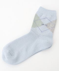 Mademoiselle NON NON / マドモアゼルノンノン ソックス | 綿コーマ アーガイル全面柄ソックス[ショート丈]