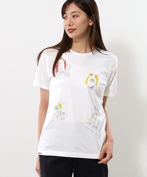 Mademoiselle NON NON / マドモアゼルノンノン Tシャツ | コンパクトヤーン天竺エアロシフォン加工 水彩画Tシャツ【NON NON girl】 | 詳細3