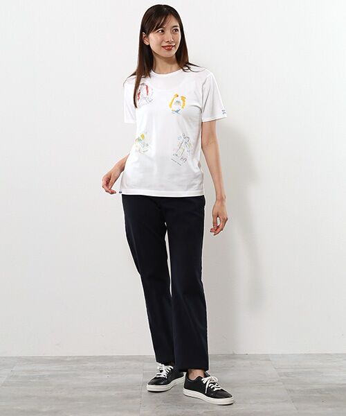 Mademoiselle NON NON / マドモアゼルノンノン Tシャツ | コンパクトヤーン天竺エアロシフォン加工 水彩画Tシャツ【NON NON girl】 | 詳細4