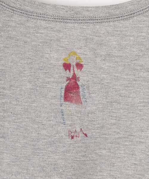 Mademoiselle NON NON / マドモアゼルノンノン Tシャツ | コンパクトヤーン天竺エアロシフォン加工 水彩画Tシャツ【NON NON girl】 | 詳細5