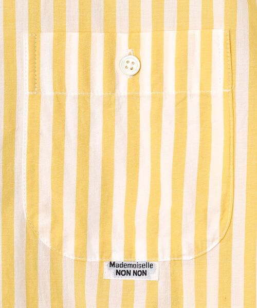 Mademoiselle NON NON / マドモアゼルノンノン シャツ・ブラウス | 綿麻ストライプワッシャー 長袖シャツ | 詳細1