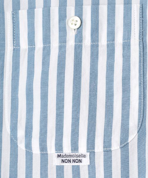 Mademoiselle NON NON / マドモアゼルノンノン シャツ・ブラウス | 綿麻ストライプワッシャー 長袖シャツ | 詳細2