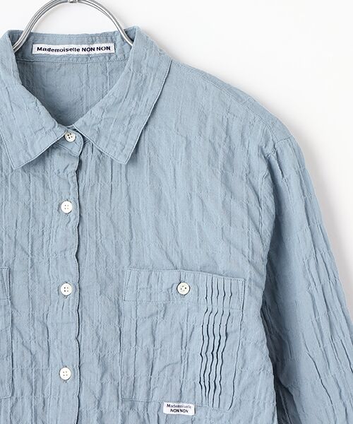 Mademoiselle NON NON / マドモアゼルノンノン シャツ・ブラウス | オーガニックガーゼシャーリング 8分袖ブラウス | 詳細2