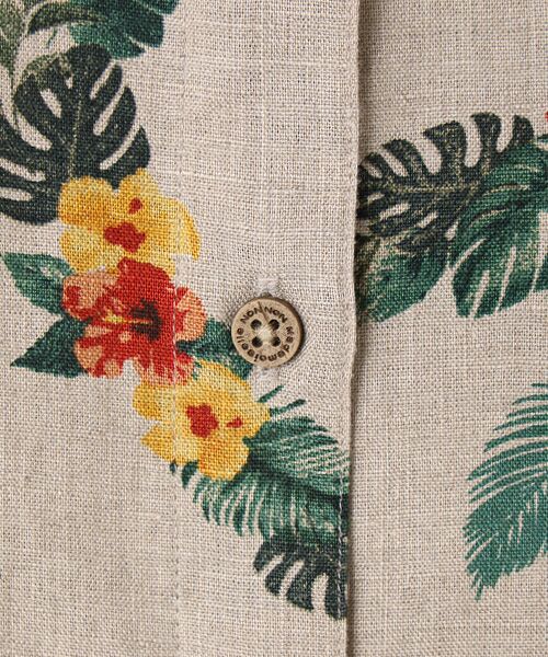 Mademoiselle NON NON / マドモアゼルノンノン シャツ・ブラウス | リネンプリント ボタニカルハーフレイ柄 5分袖シャツ | 詳細13