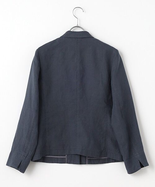美品✨マドモアゼルノンノン　ノーカラージャケット　リネン100 ベージュ　M 美品✨マドモアゼルノンノン ノーカラージャケット リネン100