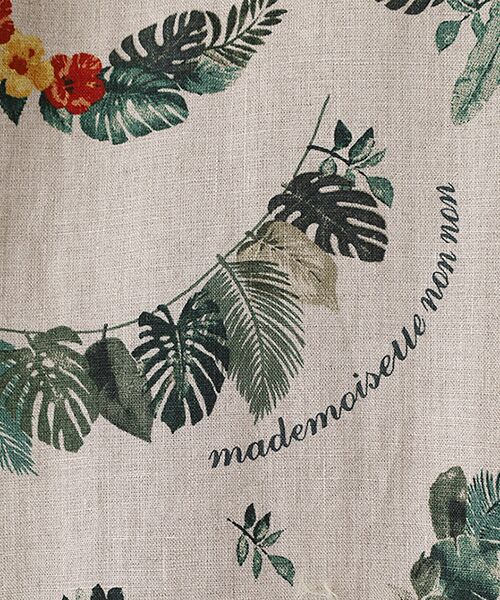Mademoiselle NON NON / マドモアゼルノンノン ショート・ハーフ・半端丈パンツ | リネンプリント ボタニカルハーフレイ柄8分丈パンツ | 詳細6