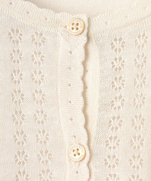 Mademoiselle NON NON / マドモアゼルノンノン カーディガン・ボレロ | COTTON/LINEN強撚天竺 デザイン編みカーディガン | 詳細2