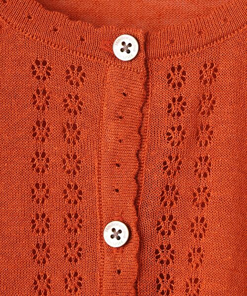 Mademoiselle NON NON / マドモアゼルノンノン カーディガン・ボレロ | COTTON/LINEN強撚天竺 デザイン編みカーディガン | 詳細3