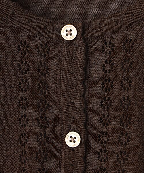Mademoiselle NON NON / マドモアゼルノンノン カーディガン・ボレロ | COTTON/LINEN強撚天竺 デザイン編みカーディガン | 詳細4