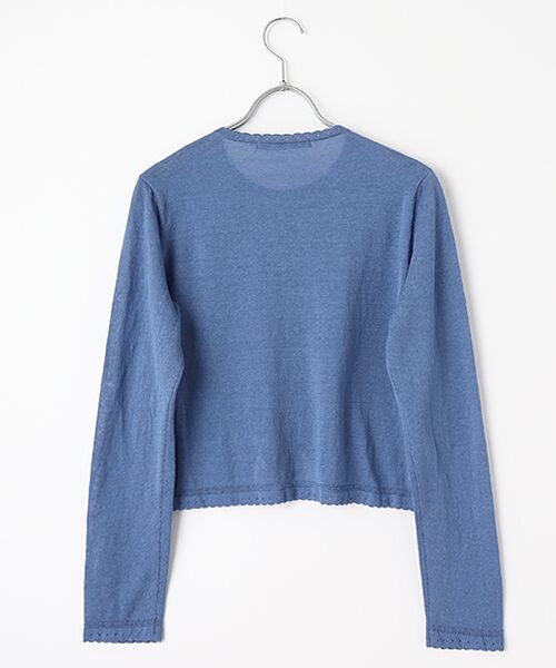 Mademoiselle NON NON / マドモアゼルノンノン カーディガン・ボレロ | COTTON/LINEN強撚天竺 デザイン編みカーディガン | 詳細5