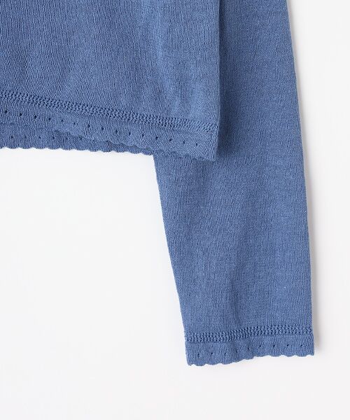 Mademoiselle NON NON / マドモアゼルノンノン カーディガン・ボレロ | COTTON/LINEN強撚天竺 デザイン編みカーディガン | 詳細7