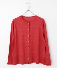 Mademoiselle NON NON / マドモアゼルノンノン カーディガン・ボレロ | ウォッシャブルリネン天竺 クルーネックカーディガン