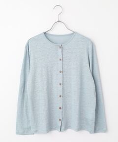 Mademoiselle NON NON / マドモアゼルノンノン カーディガン・ボレロ | ウォッシャブルリネン天竺 クルーネックカーディガン