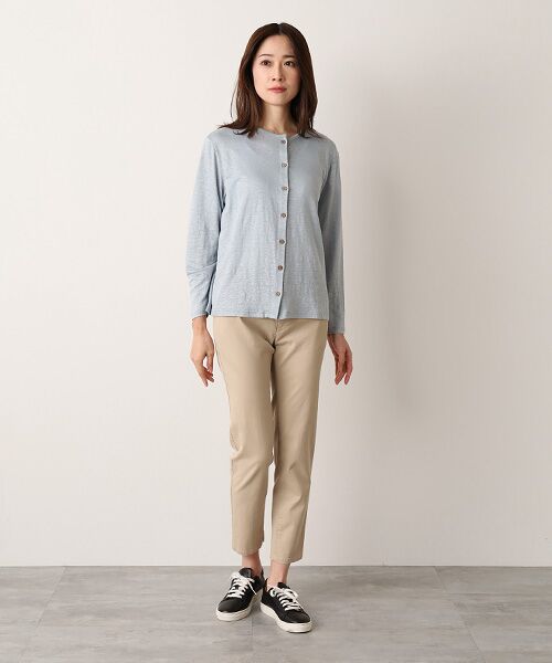 Mademoiselle NON NON / マドモアゼルノンノン カーディガン・ボレロ | ウォッシャブルリネン天竺 クルーネックカーディガン | 詳細17