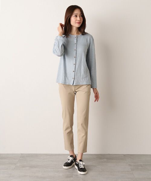 Mademoiselle NON NON / マドモアゼルノンノン カーディガン・ボレロ | ウォッシャブルリネン天竺 クルーネックカーディガン | 詳細18