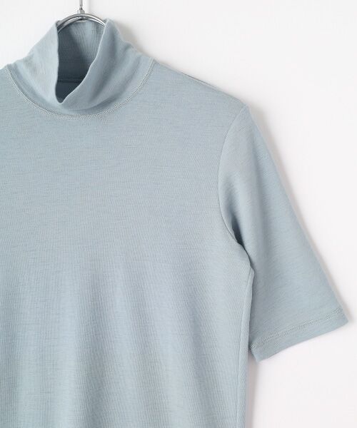 Mademoiselle NON NON / マドモアゼルノンノン カットソー | ウォッシャブルウールフライスドライクール加工 ハイネック5分袖カットソー | 詳細6