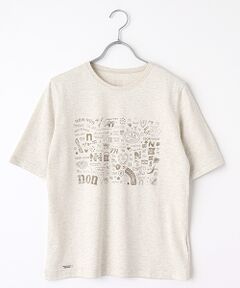 Mademoiselle NON NON / マドモアゼルノンノン Tシャツ | コンパクトヤーンエアロシフォン加工 5分袖プリントTシャツ