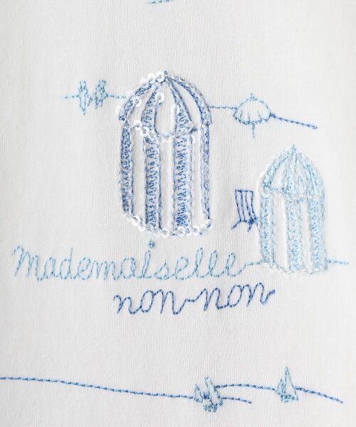 Mademoiselle NON NON / マドモアゼルノンノン Tシャツ | コンパクトヤーンエアロシフォン加工 スパンコール刺繍Tシャツ | 詳細2