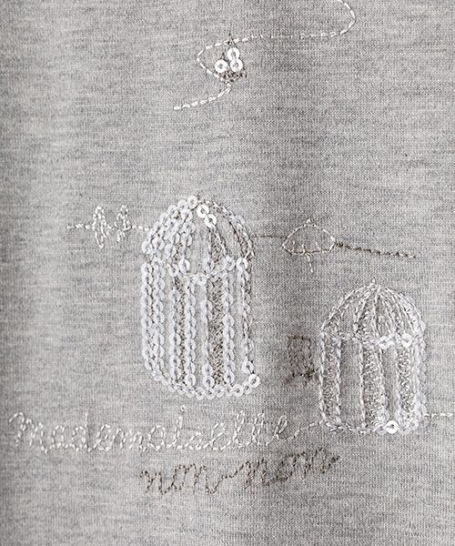 Mademoiselle NON NON / マドモアゼルノンノン Tシャツ | コンパクトヤーンエアロシフォン加工 スパンコール刺繍Tシャツ | 詳細4