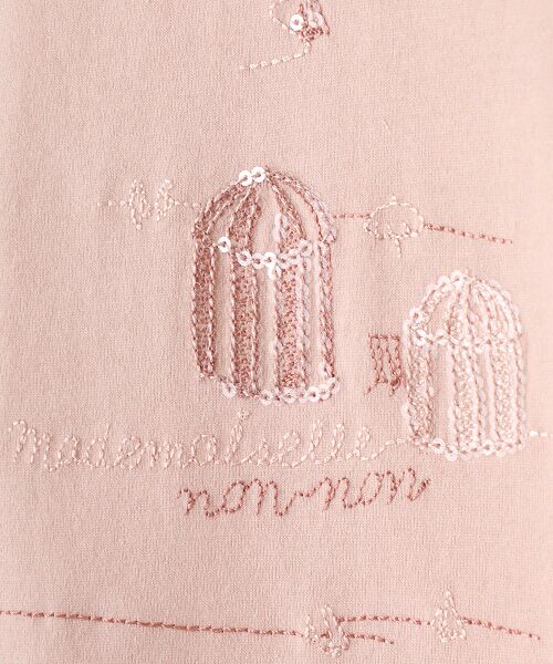 Mademoiselle NON NON / マドモアゼルノンノン Tシャツ | コンパクトヤーンエアロシフォン加工 スパンコール刺繍Tシャツ | 詳細6