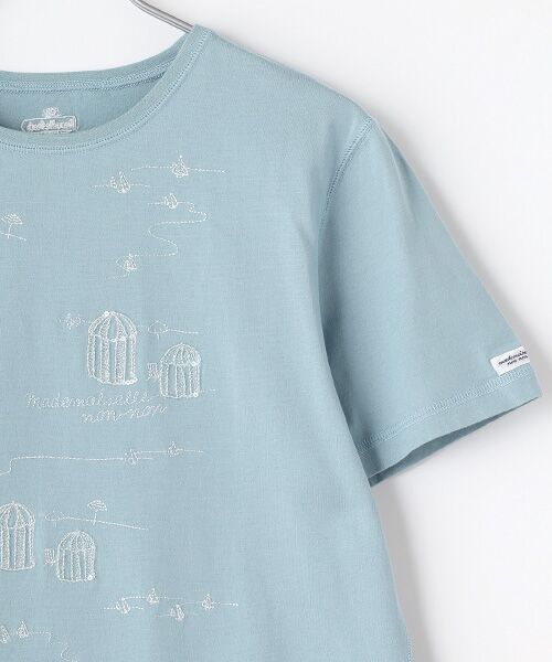 Mademoiselle NON NON / マドモアゼルノンノン Tシャツ | コンパクトヤーンエアロシフォン加工 スパンコール刺繍Tシャツ | 詳細8