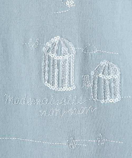 Mademoiselle NON NON / マドモアゼルノンノン Tシャツ | コンパクトヤーンエアロシフォン加工 スパンコール刺繍Tシャツ | 詳細12