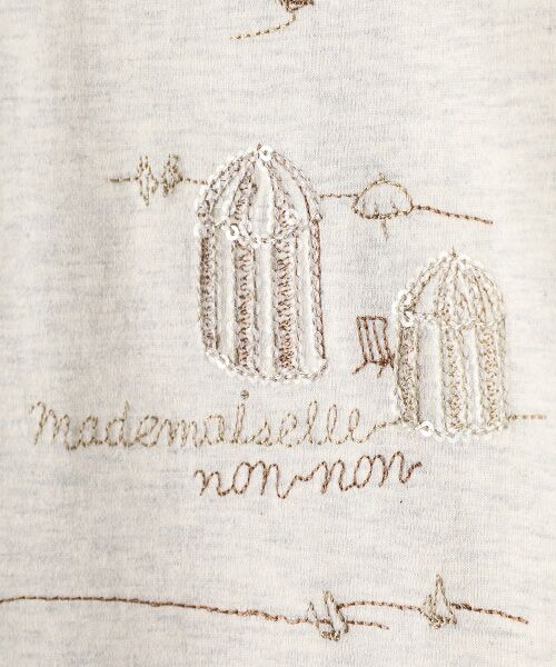Mademoiselle NON NON / マドモアゼルノンノン Tシャツ | コンパクトヤーンエアロシフォン加工 スパンコール刺繍Tシャツ | 詳細14