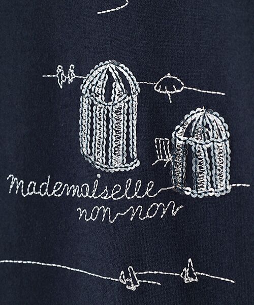 Mademoiselle NON NON / マドモアゼルノンノン Tシャツ | コンパクトヤーンエアロシフォン加工 スパンコール刺繍Tシャツ | 詳細16