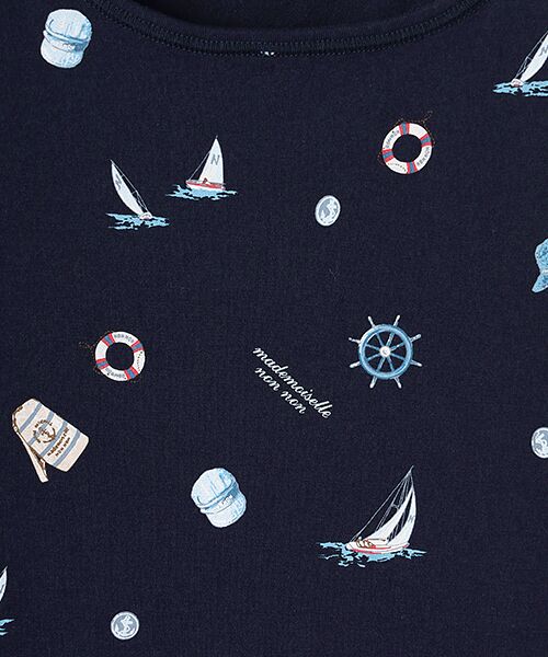 Mademoiselle NON NON / マドモアゼルノンノン タンクトップ | コンパクトヤーンエアロシフォン加工 マリン柄タンクトップ | 詳細7