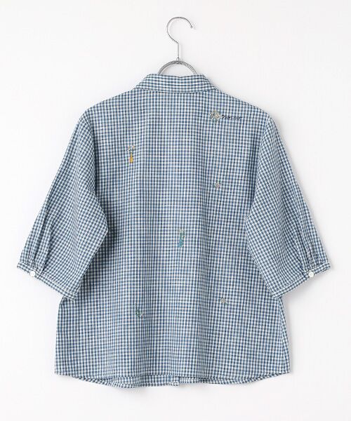 Mademoiselle NON NON / マドモアゼルノンノン シャツ・ブラウス | セルビッチダンガリー カモミールモチーフ刺繍入りシャツ | 詳細2