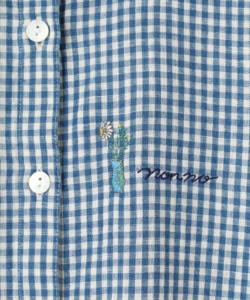 Mademoiselle NON NON / マドモアゼルノンノン シャツ・ブラウス | セルビッチダンガリー カモミールモチーフ刺繍入りシャツ | 詳細6