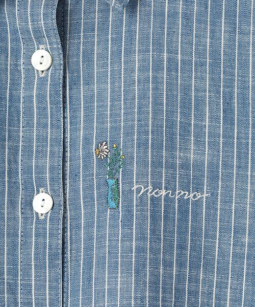 Mademoiselle NON NON / マドモアゼルノンノン シャツ・ブラウス | セルビッチダンガリー カモミールモチーフ刺繍入りシャツ | 詳細7