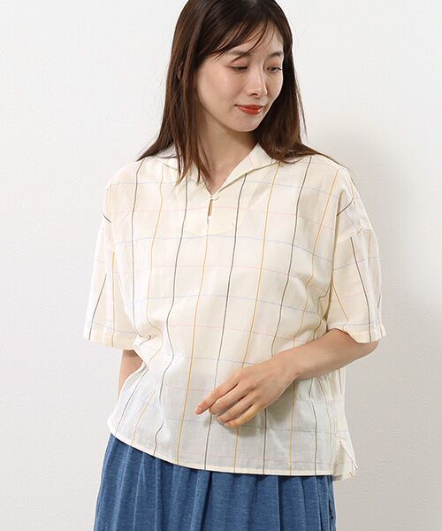 Mademoiselle NON NON マドモアゼルノンノン リネンシャツ L セール】 リネンソフト仕上げシャツ （シャツ・ブラウス