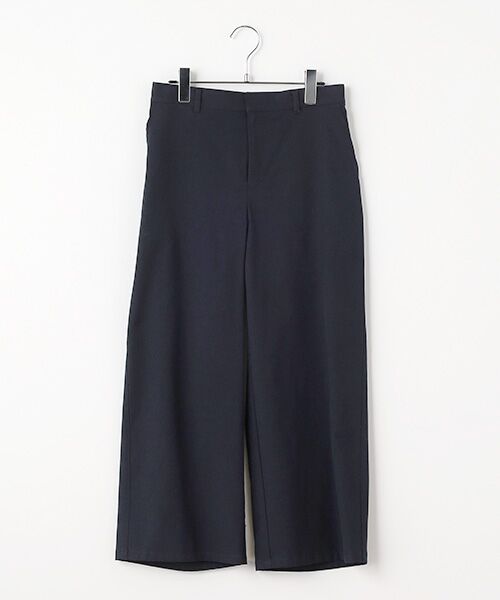 Mademoiselle NON NON/マドモアゼルノンノン オックスストレッチ ノータックガウチョパンツ ネイビー L Mademoiselle NON NON/マドモアゼルノンノン オックスストレッチ ノータックガウチョパンツ ネイビー L