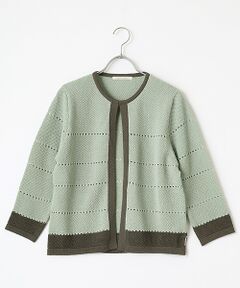 Mademoiselle NON NON / マドモアゼルノンノン カーディガン・ボレロ | 和クロスオーガニック ノーカラーニットカーディガン