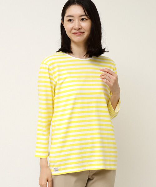 Mademoiselle NON NON / マドモアゼルノンノン Tシャツ | 【定番】ヴィンテージボーダープリント天竺 8分袖Tシャツ | 詳細4